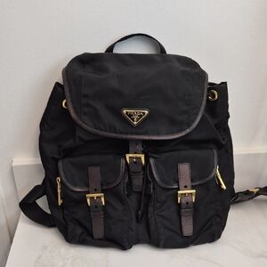 Prada Black and Gold Men's Backpack